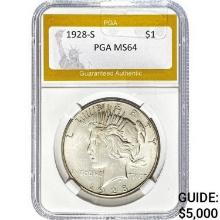 1928-S Peace Dollar PGA MS64