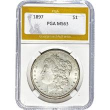 1897 Morgan Silver Dollar PGA MS63