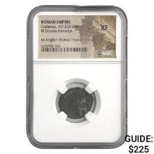 Roman Gallienus, AD 253-268 BI DBL Denarius NGC XF