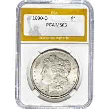 1890-O Morgan Silver Dollar PGA MS63