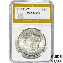 1883-CC Morgan Silver Dollar PGA MS65