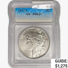 1927-D Silver Peace Dollar ICG MS62+