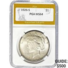 1926-S Peace Dollar PGA MS64