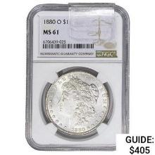 1880-O Morgan Silver Dollar NGC MS61