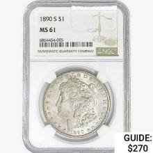 1890-S Morgan Silver Dollar NGC MS61