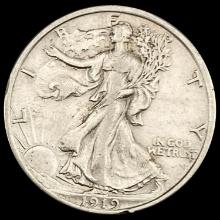 1919 Walking Liberty Half Dollar CLOSELY UNCIRCULA CLOSELY UNCIRCULATED