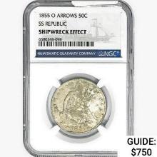 1855-O Seated Lib. 50C NGC Shipwreck Effect SS REP. ARWS