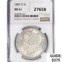 1887-O Morgan Silver Dollar NGC MS61