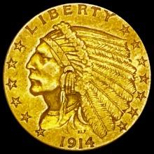 1914 $2.50 Gold Quarter Eagle CLOSELY UNCIRCULATED