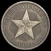 1916 CUBA PESO NEARLY UNCIRCULATED