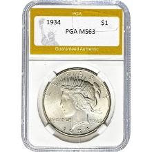 1934 Peace Dollar PGA MS63