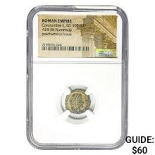 Roman Constantine I, AD 307-337 AE4 BI Nummus NGC
