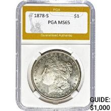 1878-S Morgan Silver Dollar PGA MS65