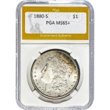 1880-S Morgan Silver Dollar PGA MS65+
