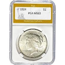 1924 Peace Dollar PGA MS63