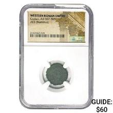 Roman Constantine II, AD 337-340 AE4 BI Nummus NGC