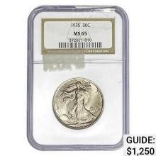 1935 Walking Liberty Half Dollar NGC MS65