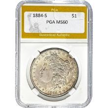 1884-S Morgan Silver Dollar PGA MS60