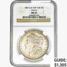 1887-S/S Morgan Silver Dollar NGC MS63 VAM-2