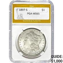 1897-S Morgan Silver Dollar PGA MS65