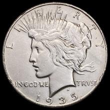 1935 Silver Peace Dollar NEARLY UNCIRCULATED
