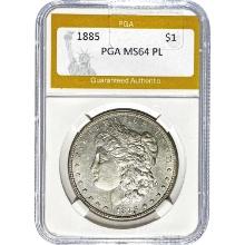 1885 Morgan Silver Dollar PGA MS64 PL