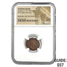 Roman Claudius II, AD 268-270 BI Double-Denaius NGC