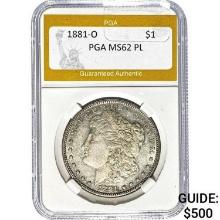 1881-O Morgan Dollar PGA MS62 PL