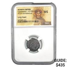 Roman Constantine I, AD 307-337 AE3/4 BI Nummus NGC MS