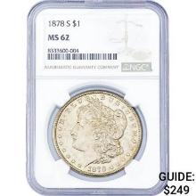 1878-S Morgan Silver Dollar NGC MS62