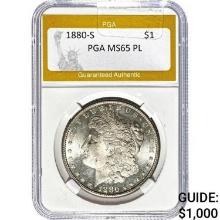 1880-S Morgan Dollar PGA MS65 PL