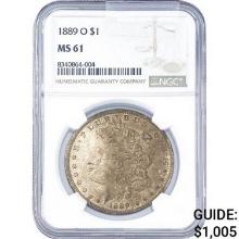 1889-O Morgan Silver Dollar NGC MS61