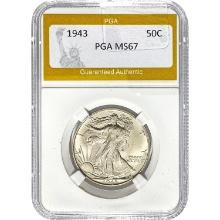 1943 Walking Liberty Half Dollar PGA MS6