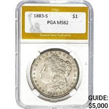 1883-S Morgan Silver Dollar PGA MS62