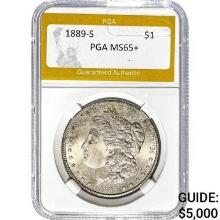 1889-S Morgan Silver Dollar PGA MS65+