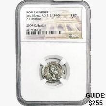Roman Julia Maesa, AD 218-224/5 Silver Denarius NGC VF