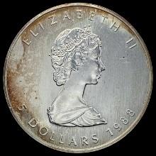 1988 Canada Silver Maple Leaf $5 GEM BU