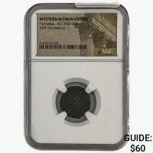West Roman Honorius, AD 393-423 AE3 Nummus NGC