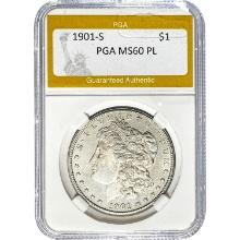 1901-S Morgan Dollar PGA MS60 PL