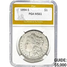 1894-S Morgan Dollar PGA MS61