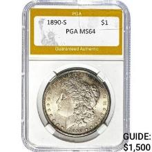 1890-S Morgan Dollar PGA MS64