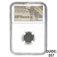 Roman Constantius II, AD 337-361 AE4 BI Nummus NGC