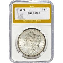 1878 Morgan Silver Dollar PGA MS63