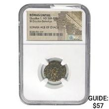Roman Claudius II, AD 268-270 BI DBL Denarius NGC