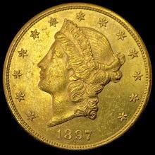 1897-S Liberty Head $20 Double Eagle CHOICE BU