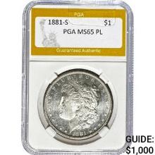 1881-S Morgan Dollar PGA MS65 PL
