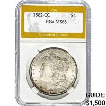 1882-CC Morgan Silver Dollar PGA MS65