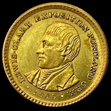 1905 GOLD Lewis and Clark Exposition Dollar CHOICE AU
