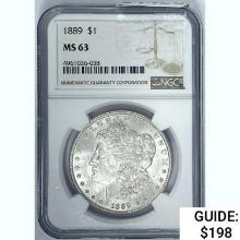 1889 $1 Morgan Dollar NGC MS 63