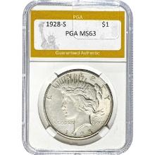 1928-S Peace Dollar PGA MS63